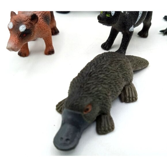Animal Figures Set Panda Platypus Frog Ring Tailed Lemur Otter Skunk Toys - Picture 3 of 11